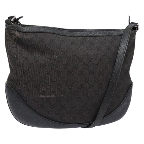 GUCCI GG Canvas Shoulder Bag Black Silver 272380 Auth sw1237 - Picture 1 of 16